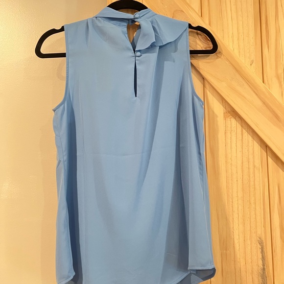 Banana Republic Tops Banana Republic Xs Womens Blue Ruffle Blouse With Bowtie Poshmark